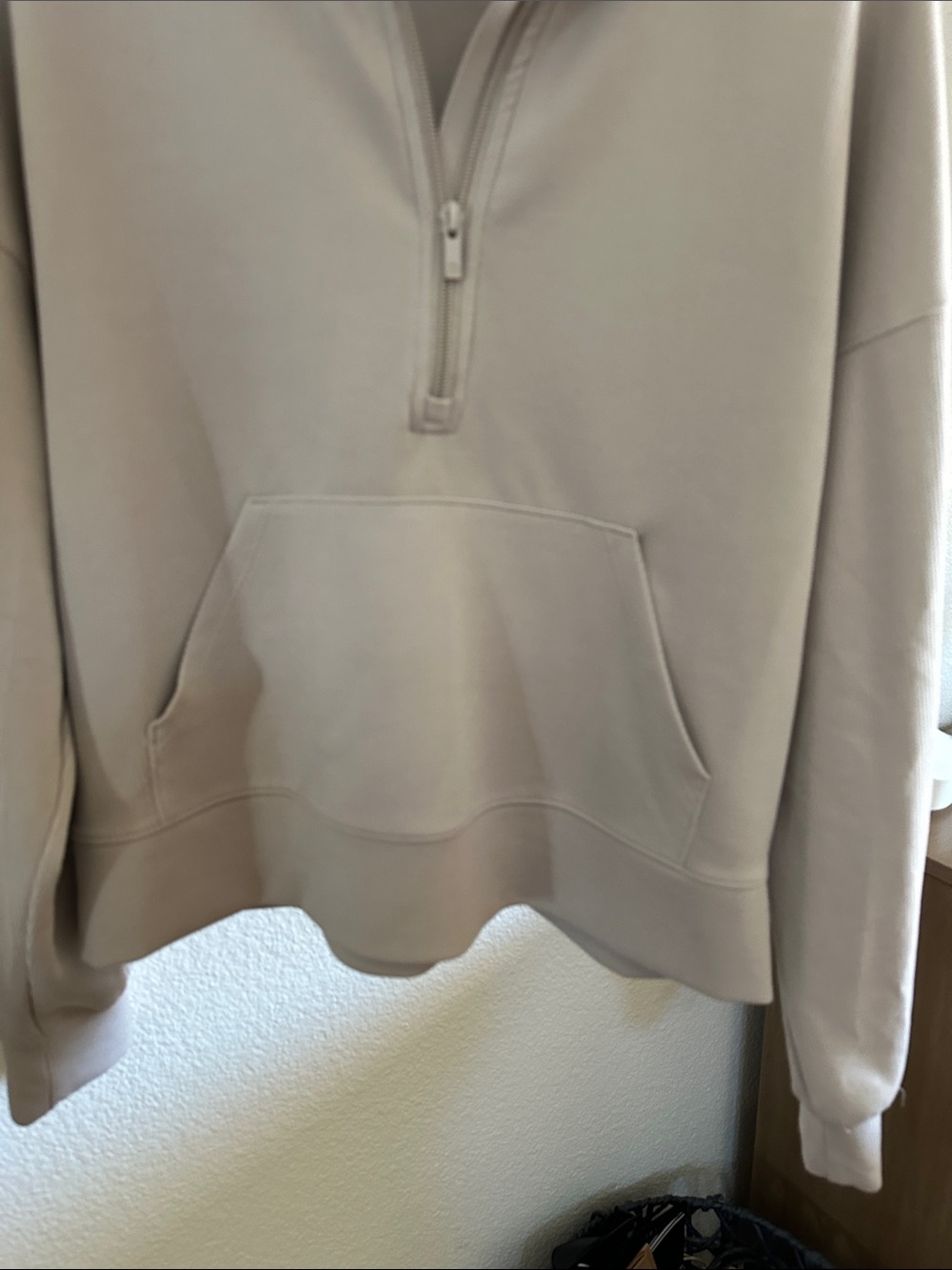 All in Motion Half Zip Beige Sweatshirt - Picture 3 of 11